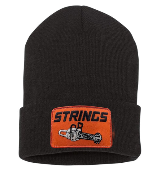 Strings + Stihl Black Beanie