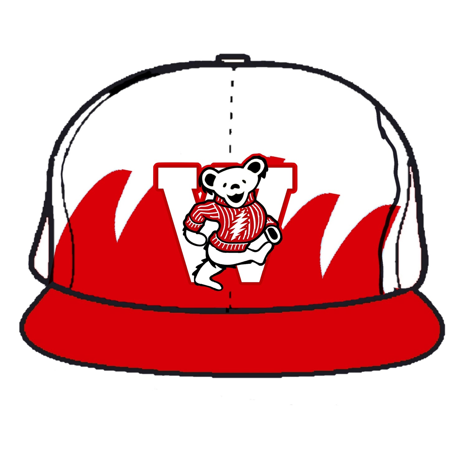 Wisconsin Bucky Bear Two Tone Hat