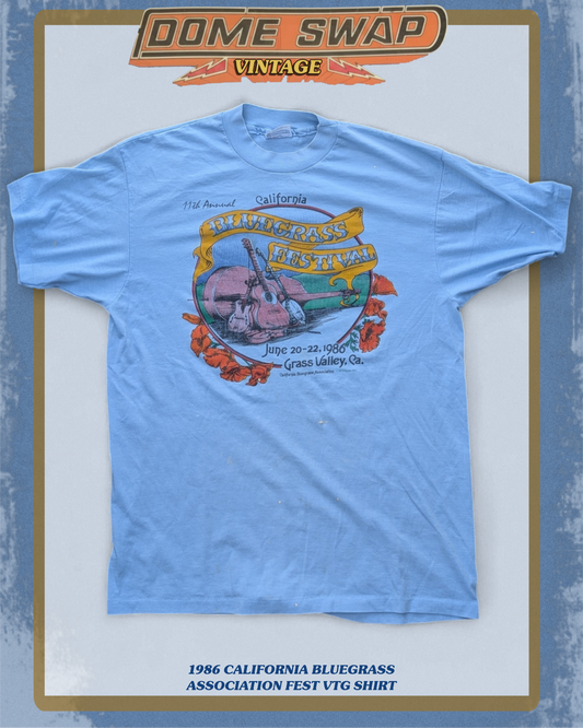 1986 California Bluegrass Association Fest Vintage Shirt