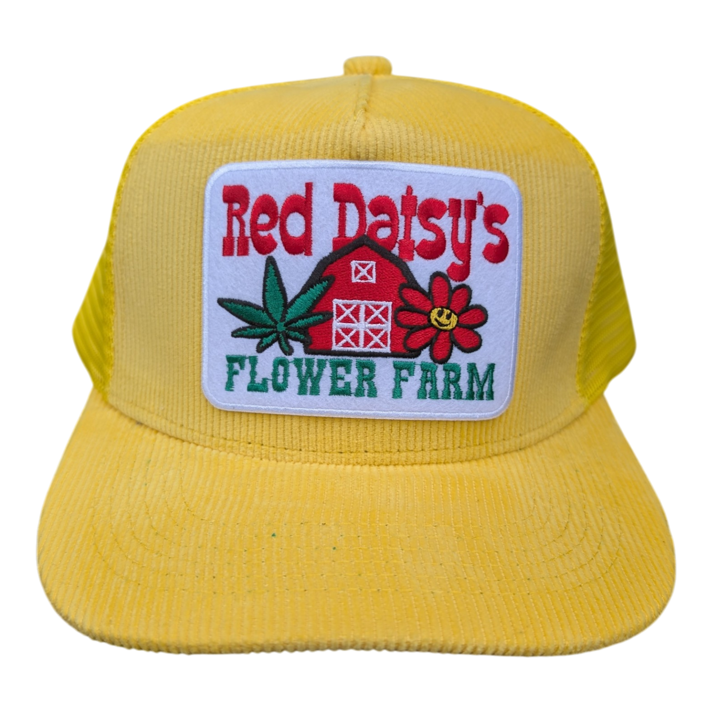 Red Daisy’s Flower Farm Corduroy Trucker Hat